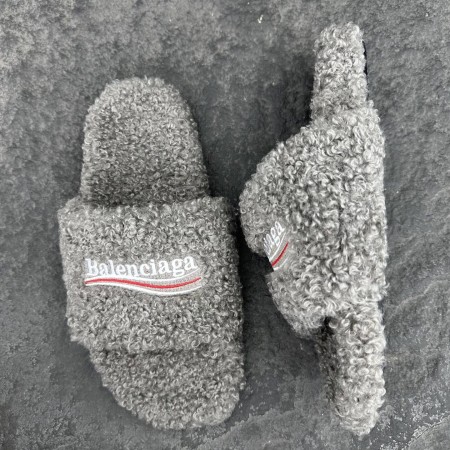 Balenciag* Furry Slides 'Grey' Balenciag* Furry Slides 'Grey'